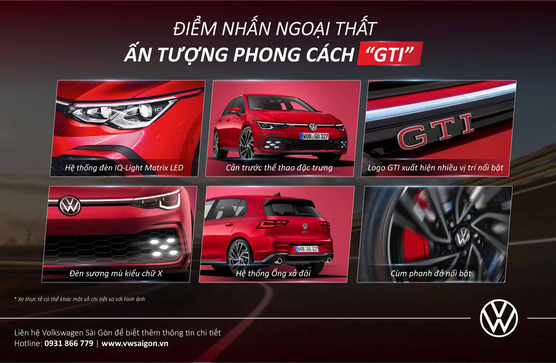 Volkswagen Golf 2.0 TSI GTI ( Lite , Performance ) – Tặng Bảo hiểm vật chất + Phim cách nhiệt Hi-Kool Siêu cấp + 2 lần bảo dưỡng + Camera hành trình Vietmap + Cá nhân hóa màu sắc xe